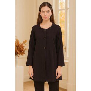 EILEEN FISHER Brown Knit Duster Cardigan Sweater Blazer Lagenlook Small